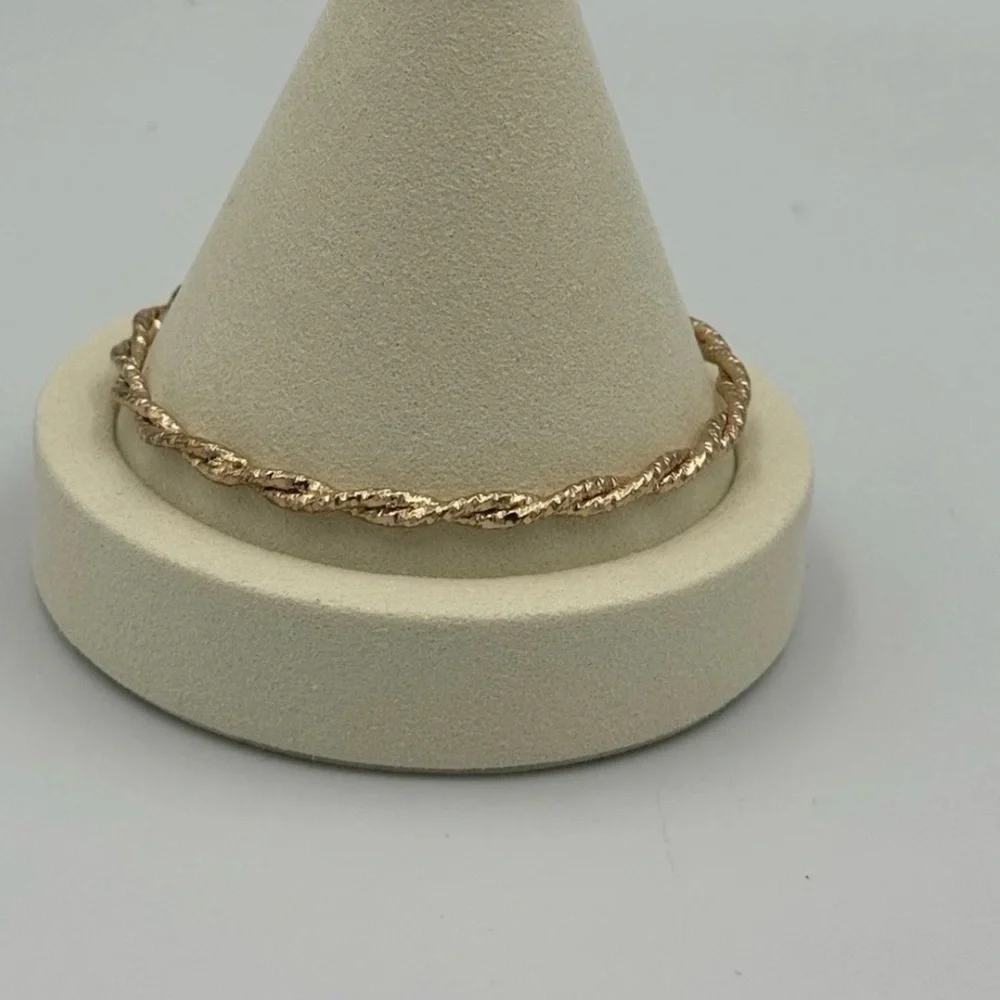 Vintage Gold Tone Bangle Set Nugget Twist Rope &‎ Wide Satin Cuff